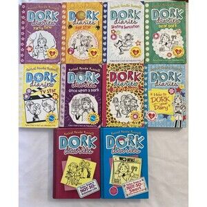 Lot Of 10 Dork Diaries Books 2 Hardcover/8 Paperback Rachel Renee Russell